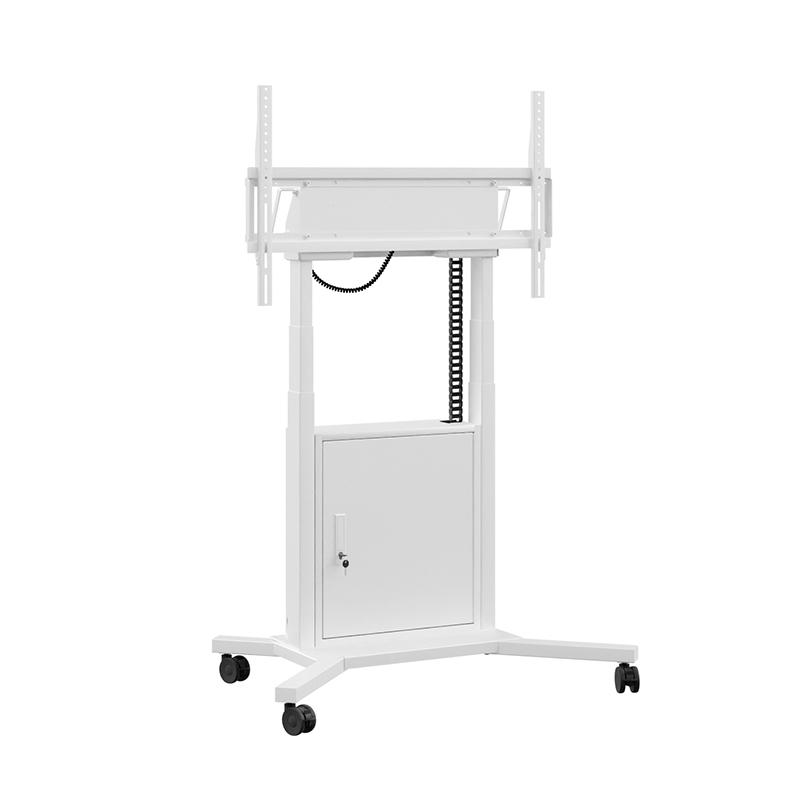Hagor HP Twin Lift M-W 8248 - mobiler motorischer Display-Rollwagen 55-86" - max. 120 kg - VESA 900x600 - 980 mm Hub - weiß
