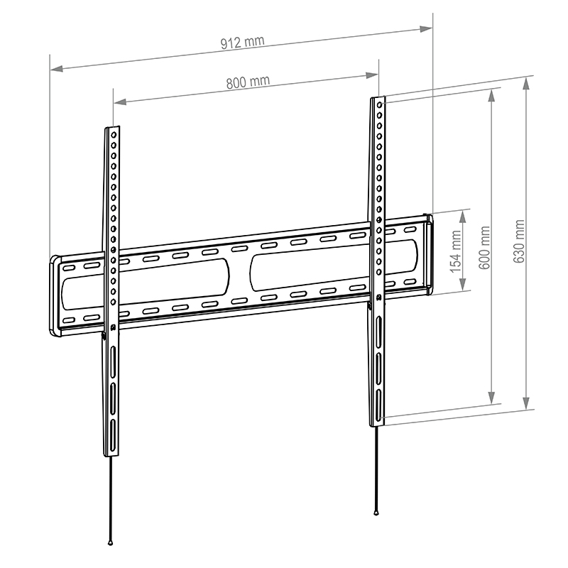 Hagor BL Fixed 800 8414 - fixe Wandhalterung - 46-65", VESA 800x600mm, bis max. 60kg, Schwarz