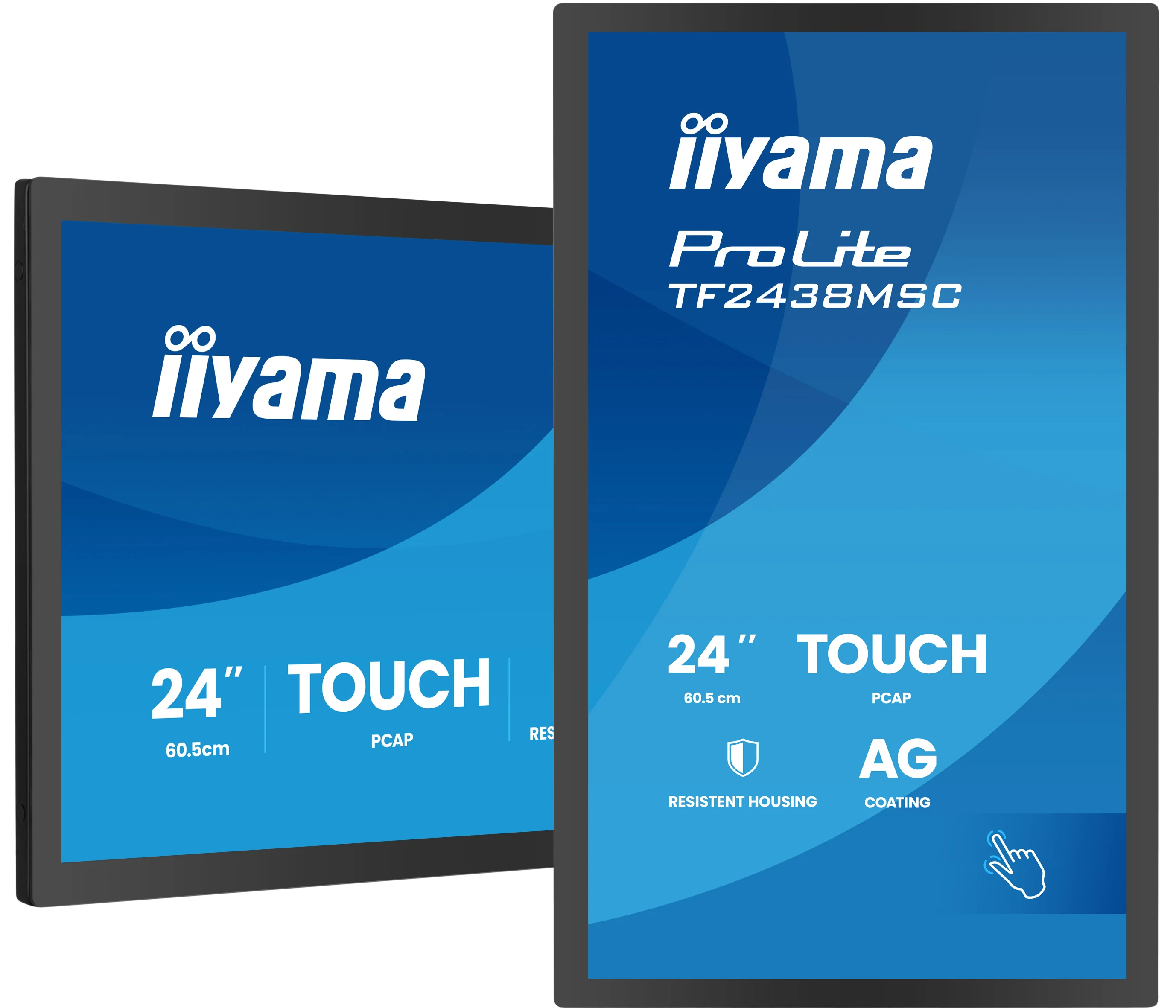 iiyama ProLite TF2438MSC-B2 - 23,8" Open Frame Touch-Monitor - Full HD IPS - 600 cd/m² - Metallgehäuse IP1X - 24/7 - NO-OS - VESA 100x100 - schwarz