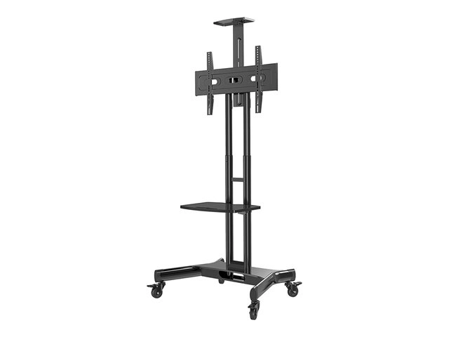 Neomounts NM-M1700BLACK - Trolley 32-75" - Landscape - höhenverstellbar - max. 50 kg - Ablageboard & Videokonferenzablage - VESA 200x200-600x400 - schwarz