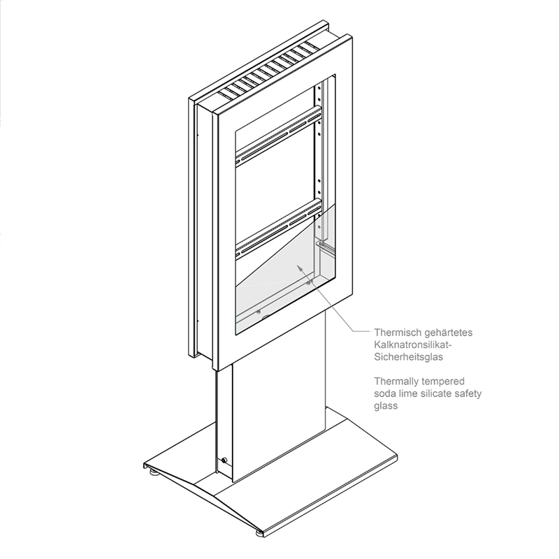 Hagor vis-it HP 43" Floorbase - Indoorstele 43 Zoll - max. 30 kg - VESA 400x400 - Portrait - RAL 7016
