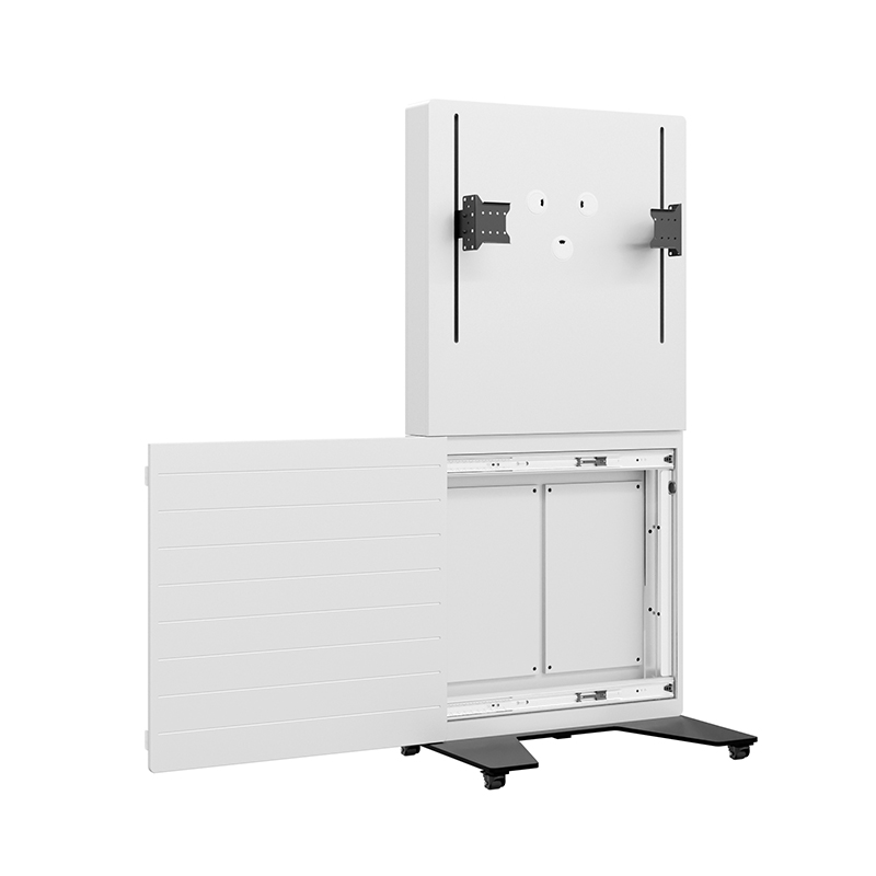 Hagor CON-Line Big M Lift 75-86" 2779 - Medienstele mobil mit Rollen elektrisch höhenverstellbar - 75-86" - 500mm Fahrweg - Landscape - max. 75 kg - VESA 200x200-800x600 - Weiß/Schwarz