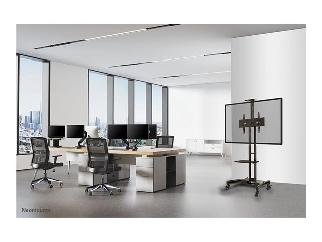 Neomounts NM-M1700BLACK - Trolley 32-75" - Landscape - höhenverstellbar - max. 50 kg - Ablageboard & Videokonferenzablage - VESA 200x200-600x400 - schwarz