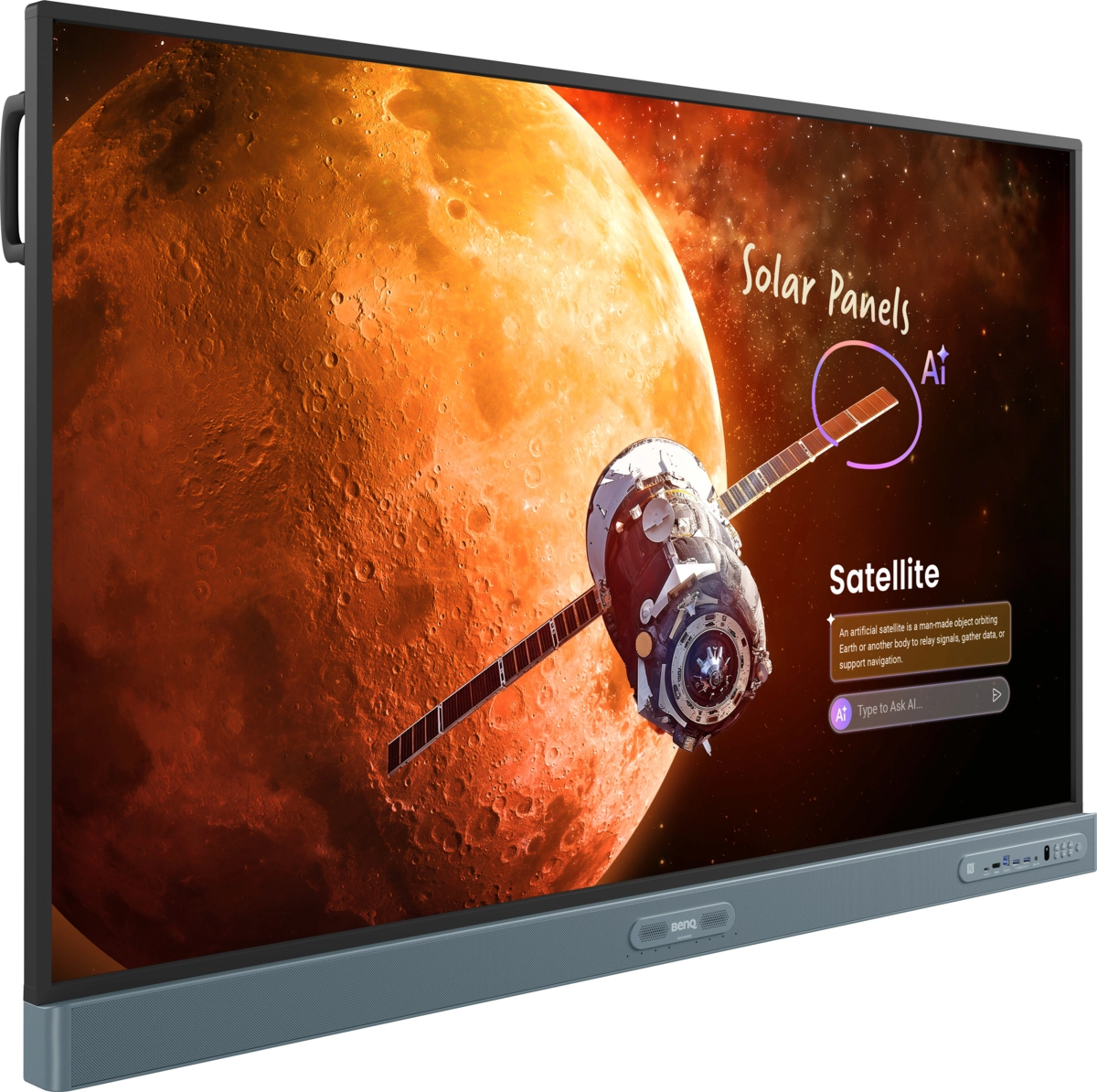 BenQ RP7505 - Interaktives Touch-Display 75 Zoll - 4K UHD - 450 cd/m² - Android 15 EDLA - 50-Punkt-Touch - 10-TOPS-KI - 70W Audio - VESA 800x400