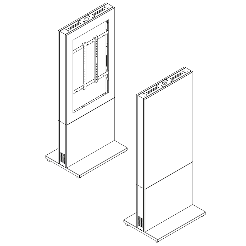 Hagor HP Kiosk 50" FS - Indoorstele 50" Portrait - abschliessbar mit Mini-PC-Fach - Graphit