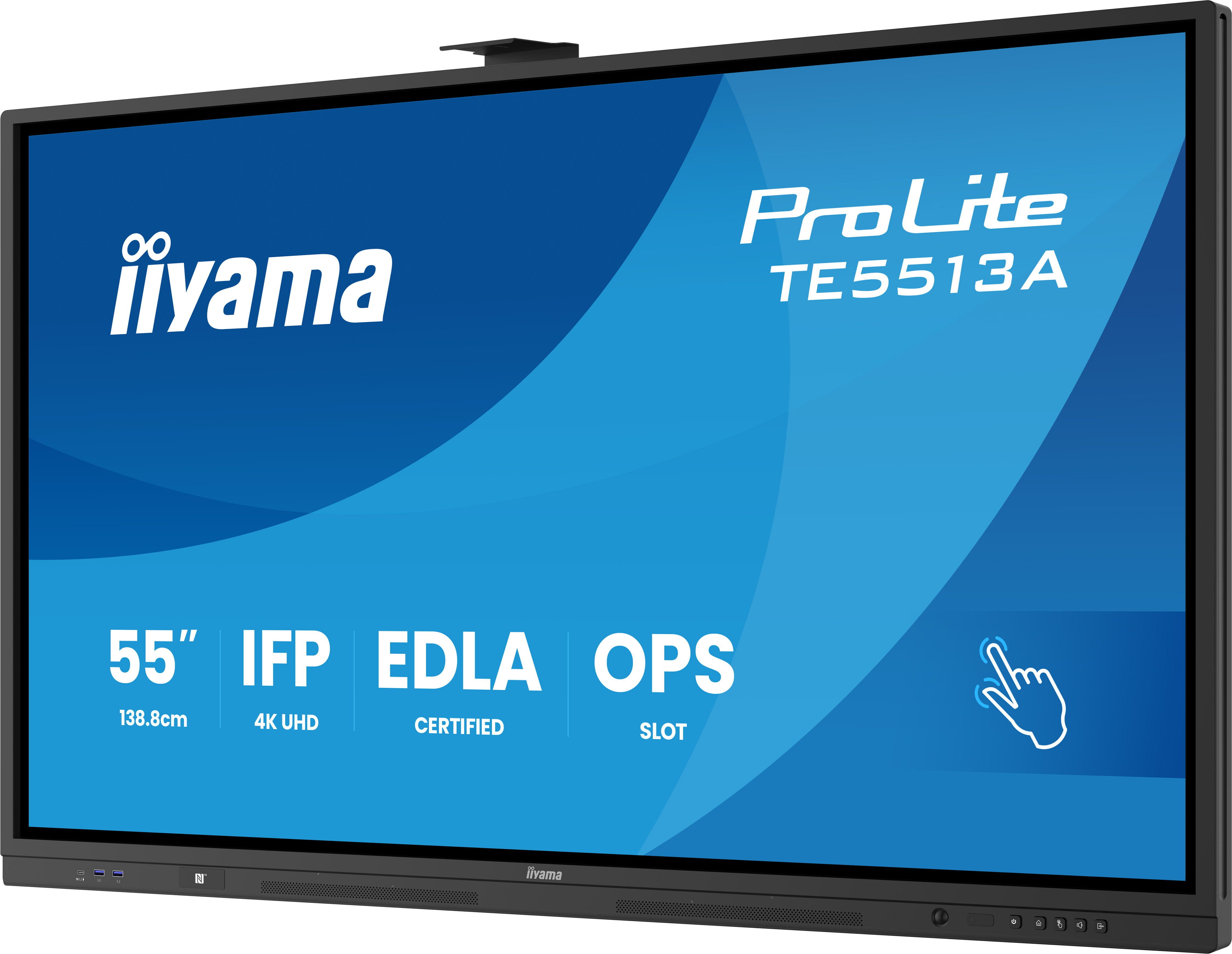 iiyama ProLite TE5513A-B2AG - Interaktives Touch-Display 55 Zoll - 4K UHD - Android 14 EDLA - 40-Punkt-Infrarot-Touch - 2x20W + Subwoofer - VESA 400x400