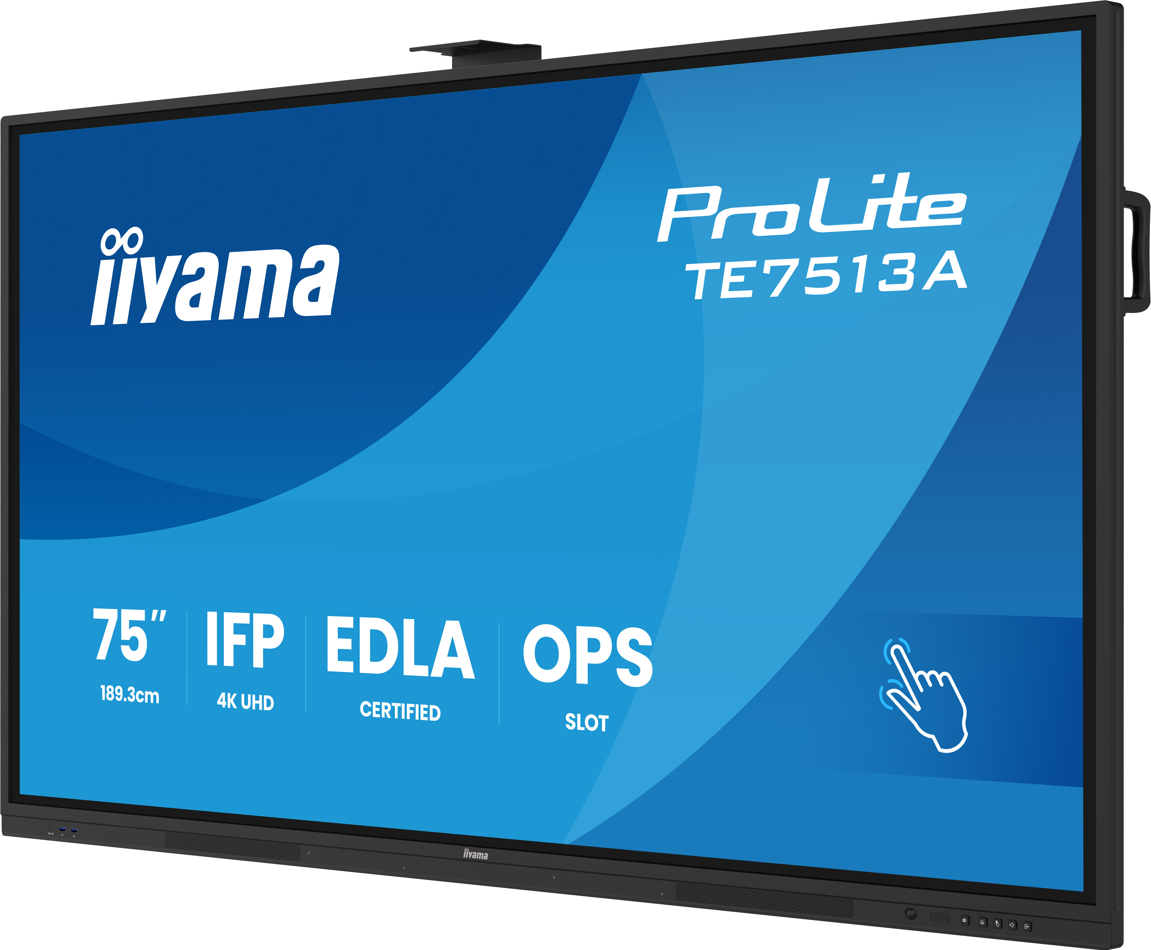 iiyama ProLite TE7513A-B3AG - Interaktives Touch-Display 75 Zoll - 4K UHD - Android 14 EDLA - 40-Punkt-Infrarot-Touch - 2x20W + Subwoofer - VESA 800x400