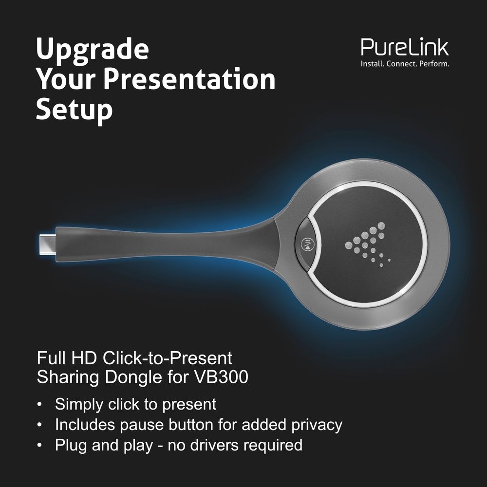 PureLink Vuelogic All-in-One Konferenz-Set: 4K Videobar VB300, Wireless Dongle & VESA-Mount