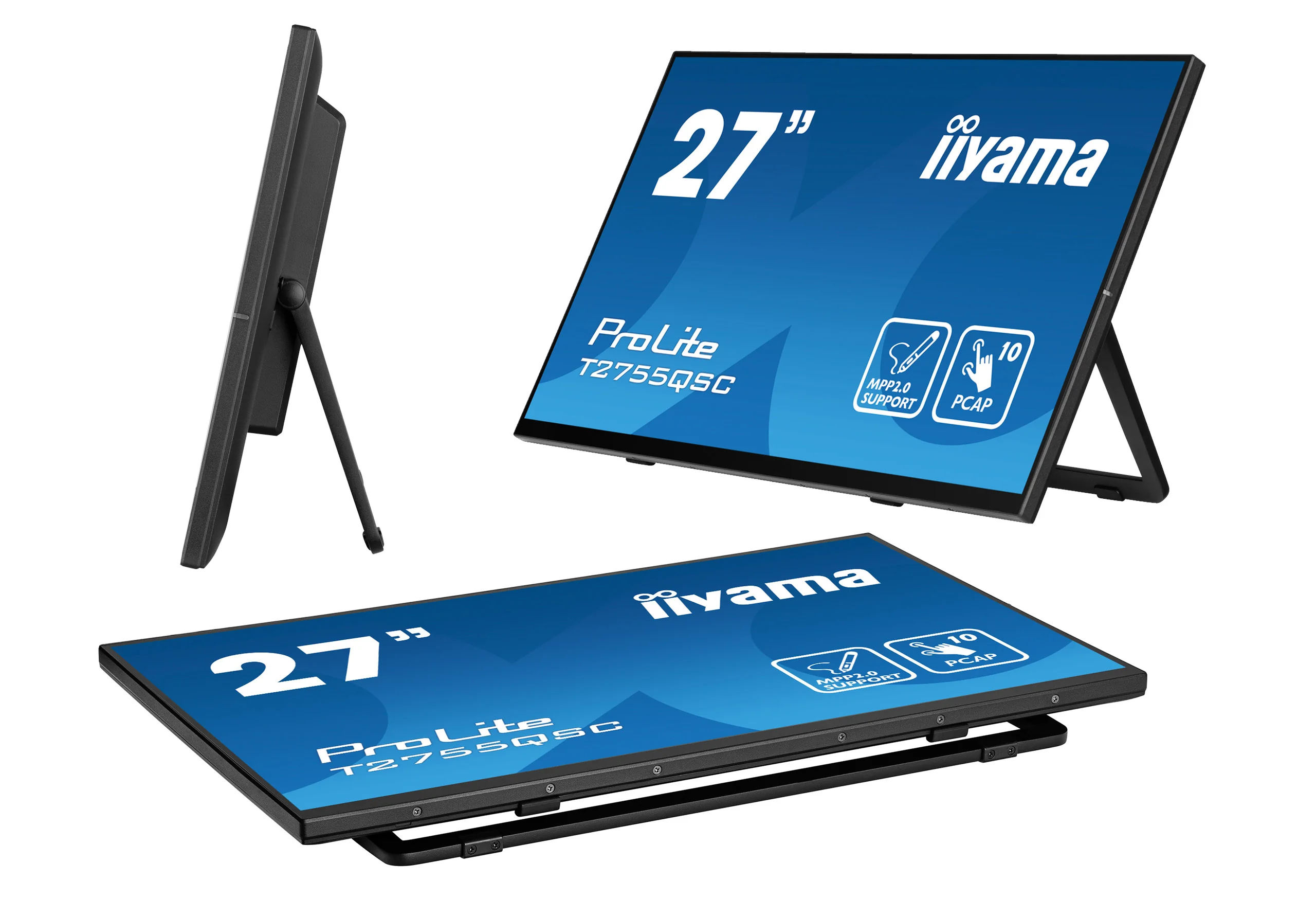 iiyama ProLite T2755QSC-B1 - 27" Touch Display - QHD IPS - 360 cd/m² - aktiver Stift (MPP 2.0) - NO-OS - VESA 100x100 - schwarz