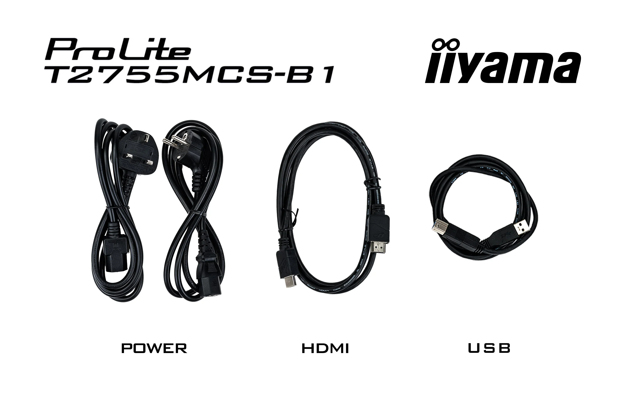 iiyama ProLite T2755MSC-B1 - 27" Touch Display - Full HD IPS - 360 cd/m² - NO-OS - VESA 100x100 - schwarz
