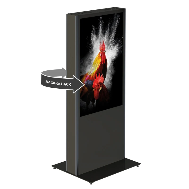 Hagor vis-it Portrait 42 - 46" Back-to-Back 1911 - Indoorstele für zwei Displays - 42 - 46" (107 - 117 cm) - Mini-PC-Fach abschließbar - aktive Lüftung - Anthrazitgrau RAL 7016
