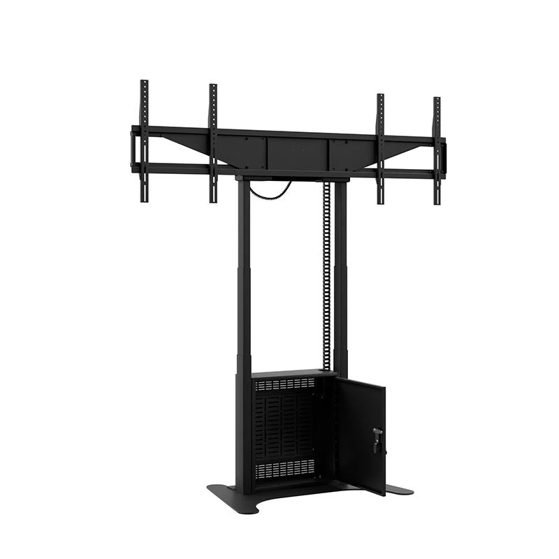 Hagor HP Twin Lift FS-DB 8255 - freistehender motorischer Dual-Display-Lift 2x 46-65" side-by-side - 2x 60 kg - VESA 600x400 - 980 mm Hub - schwarz