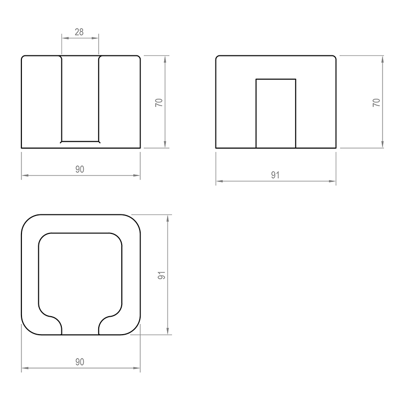 Hagor CON-Line Dongle Tray 2935 - Dongle-Aufbewahrung seitlich mit Einschubprofil - 90 x 70 x 91 mm - Kunststoff schwarz