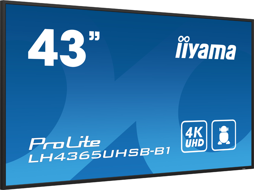 iiyama ProLite LH4365HS-B1AG - 43" 4K Digital Signage Display, 800 cd/m², Android 11