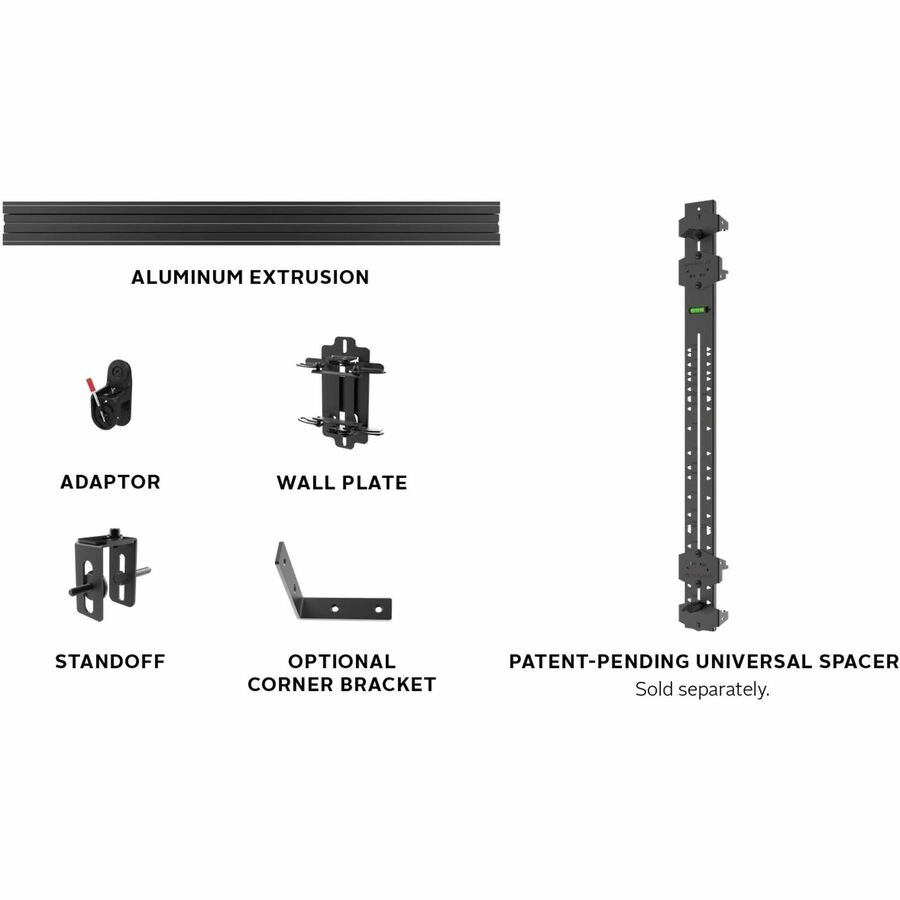 Peerless-AV Seamless Connect LEDUNVS-5X5 - dvLED Wandhalterung für 5x5 LED-Wand - bis 283,5 kg - 3-Achsen-Justierung - Schwarz