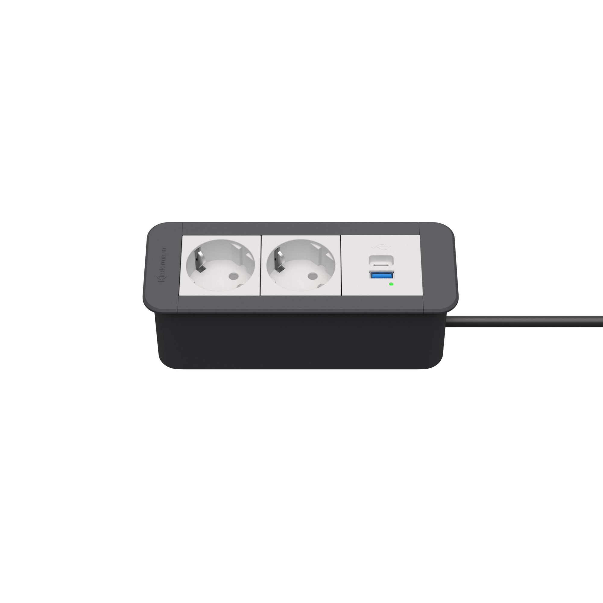 Kindermann CablePort Office frame 3-fach, 2x Strom + 1x USB-A/C