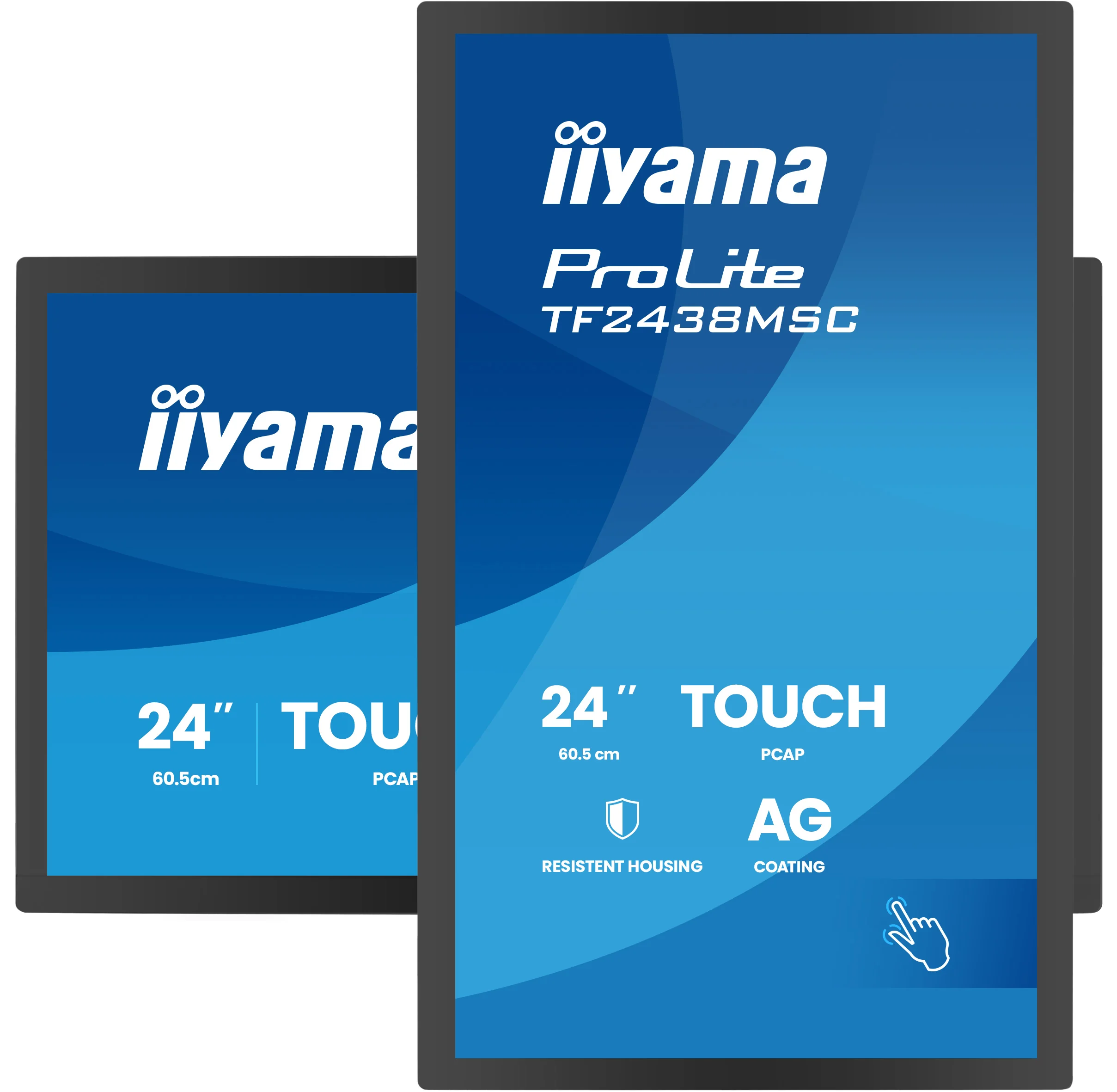 iiyama ProLite TF2438MSC-B2 - 23,8" Open Frame Touch-Monitor - Full HD IPS - 600 cd/m² - Metallgehäuse IP1X - 24/7 - NO-OS - VESA 100x100 - schwarz