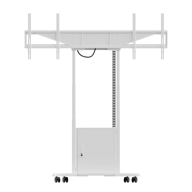 Hagor HP Twin Lift M-DW 8254 - mobiler motorischer Dual-Display-Lift 2x 46-65" side-by-side - 2x 60 kg - VESA 600x400 - 980 mm Hub - weiß