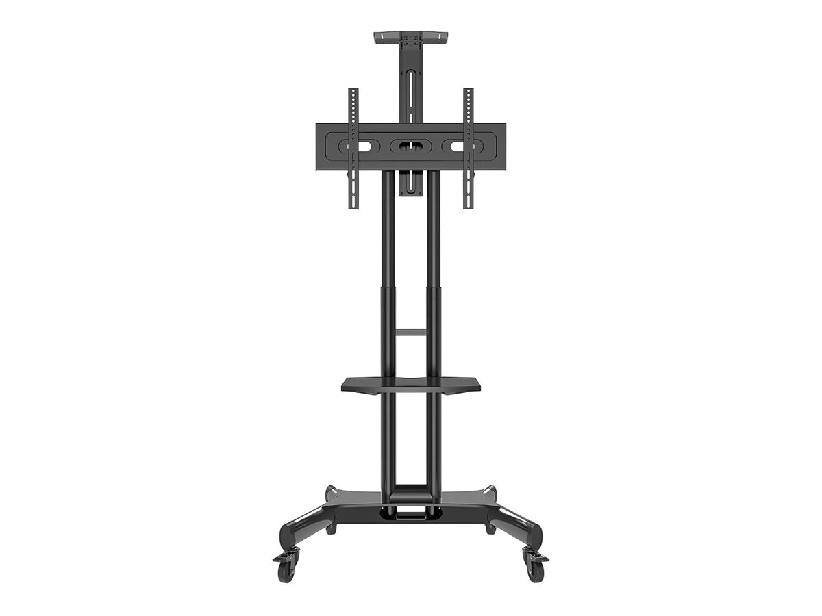 Neomounts NM-M1700BLACK - Trolley 32-75" - Landscape - höhenverstellbar - max. 50 kg - Ablageboard & Videokonferenzablage - VESA 200x200-600x400 - schwarz