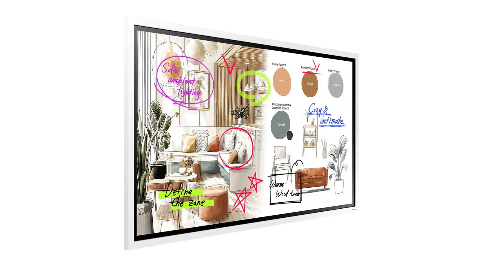 Samsung Flip WM75FX - Interaktives Whiteboard 75 Zoll - Tizen 9, AirPlay 2, SmartView+, USB-C frontseitig