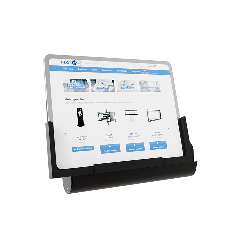 Hagor CON-Line Tabletholder 2882 - Tablet-Halterung seitlich 9,7 bis 12,4" mit USB-A - 310 x 137,5 x 113 mm - Kunststoff schwarz