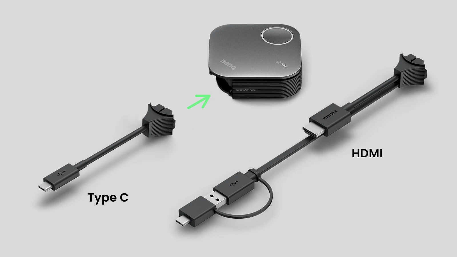 BenQ InstaShow VS25 - Drahtloses 4K-Konferenzsystem mit BYOM - Multimedia Hub - 2 Buttons USB-C/HDMI - Wi-Fi 6 - schwarz