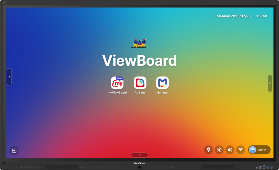 ViewSonic IFP6541-1-1C - Interaktives Touch-Display 65 Zoll - UHD 4K VA - Android 16 EDLA - 64-Punkt-Touch - 55W 2.1-Audio - VESA 600x400