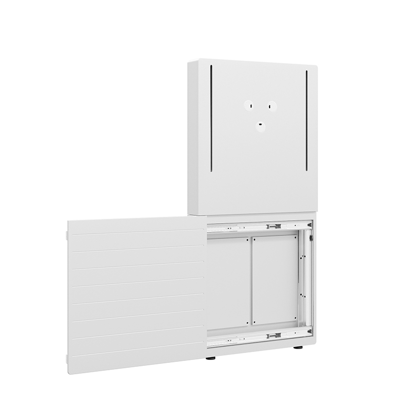Hagor CON-Line Big W Lift 75-98" 2773 - Medienstele Boden-Wandmontage elektrisch höhenverstellbar - 75-98" - 500mm Fahrweg - Landscape - max. 100 kg - VESA 200x200-800x600 - Weiß