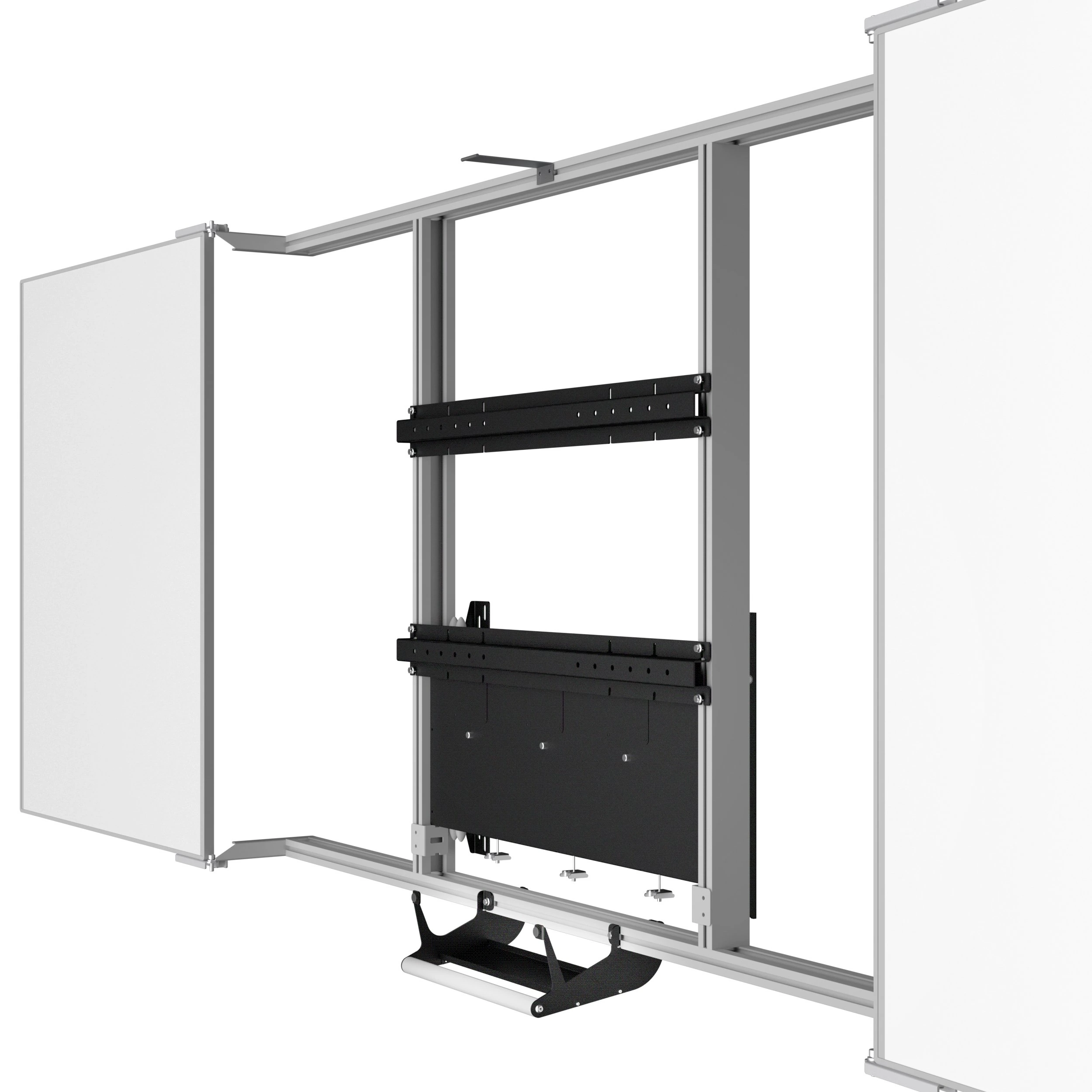 Kindermann DisplayShift² Wings 55-78 4031000500 - höhenverstellbare Wandhalterung mit Tafelflügeln für interaktive Displays bis 86" - TÜV - schwarz
