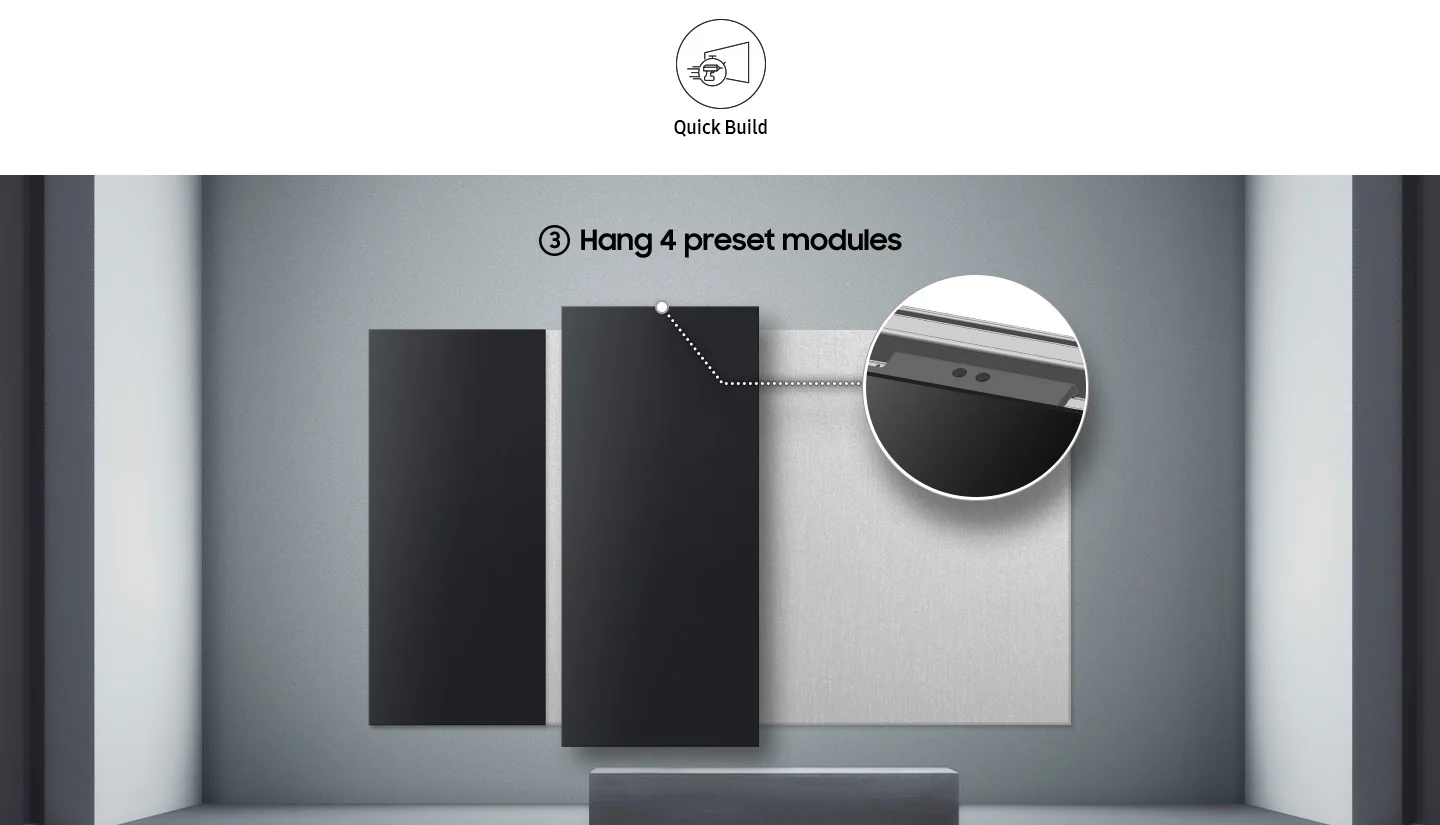 Samsung IA015C - 130" All-in-One LED-Wand - Full-HD 1920x1080 Pixel - 1,5 mm PP - 1000 cd/m² - 24/7 - 4 vormontierte Module - inkl. Wandhalterung - Tizen - schwarz