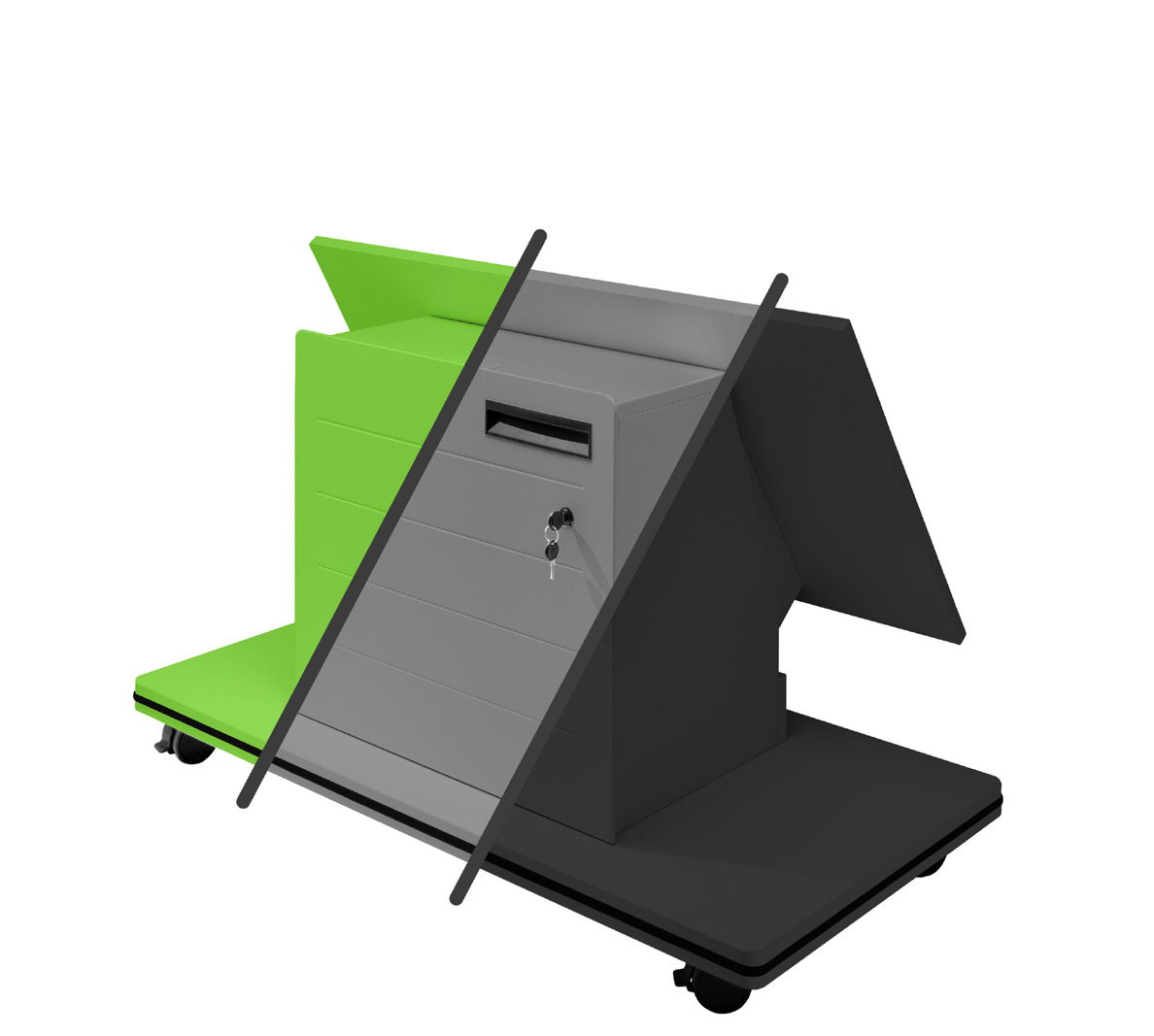 Hagor CON-Line Trolley Custom RAL Colour Finish 2738 - werkseitige Lackierung nach RAL für CON-Line Stage Trolley