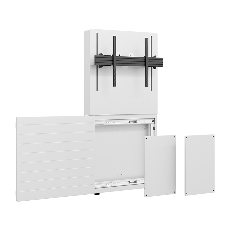 Hagor CON-Line Big W Lift 75-98" 2773 - Medienstele Boden-Wandmontage elektrisch höhenverstellbar - 75-98" - 500mm Fahrweg - Landscape - max. 100 kg - VESA 200x200-800x600 - Weiß