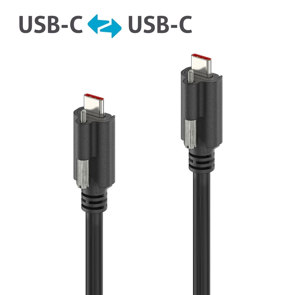 PureLink PI6500-030 - Passives USB4 Gen2x2 Micro-Coax USB-C Kabel - 3 m - 20 Gbps - 4K@60Hz - 100 Watt Power Delivery - SLS-Verriegelung - schwarz