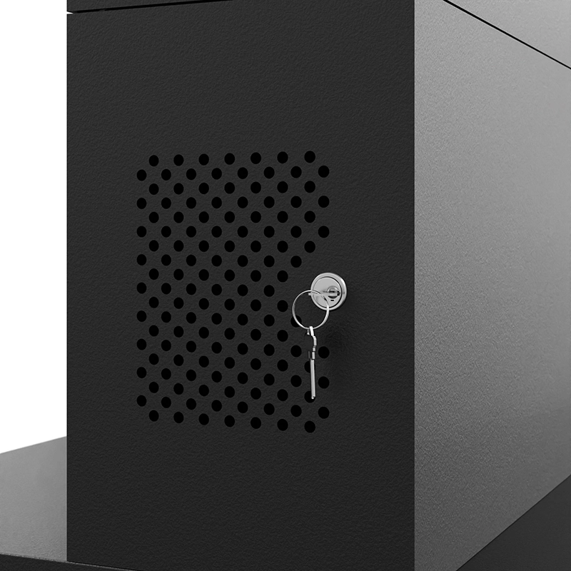 Hagor HP Kiosk 75" FS B2B - Back-to-Back Indoorstele 75" für 2 Displays - Portrait - abschliessbar - Graphit