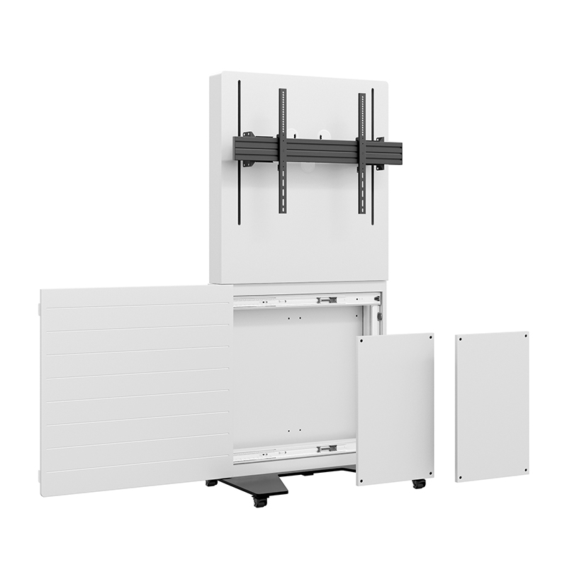 Hagor CON-Line Big M Lift 75-86" 2779 - Medienstele mobil mit Rollen elektrisch höhenverstellbar - 75-86" - 500mm Fahrweg - Landscape - max. 75 kg - VESA 200x200-800x600 - Weiß/Schwarz