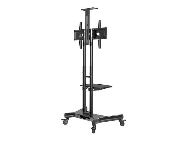 Neomounts NM-M1700BLACK - Trolley 32-75" - Landscape - höhenverstellbar - max. 50 kg - Ablageboard & Videokonferenzablage - VESA 200x200-600x400 - schwarz