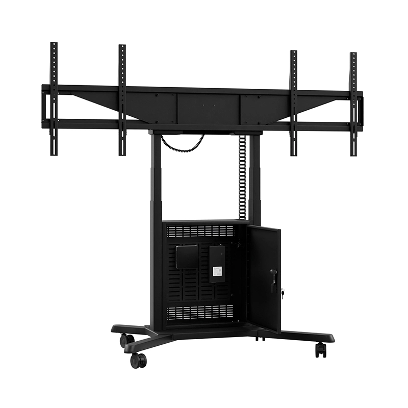 Hagor HP Twin Lift M-DB 8253 - mobiler motorischer Dual-Display-Lift 2x 46-65" side-by-side - 2x 60 kg - VESA 600x400 - 980 mm Hub - schwarz
