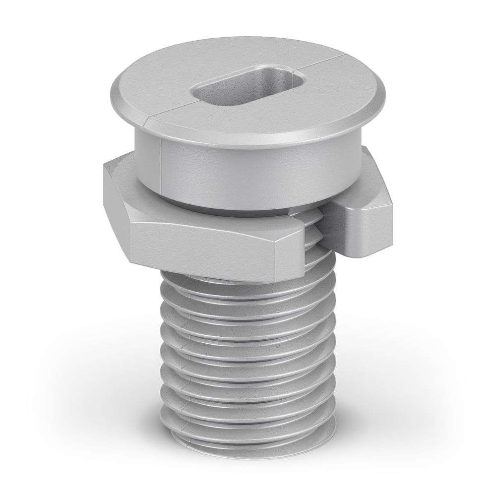 PureLink PI-TM100 - USB-C Tischhalterung für PI6630 Verlängerungskabel - 25 mm Einbaubohrung - Tischstärke 10 bis 35 mm - Aluminium - mattsilber