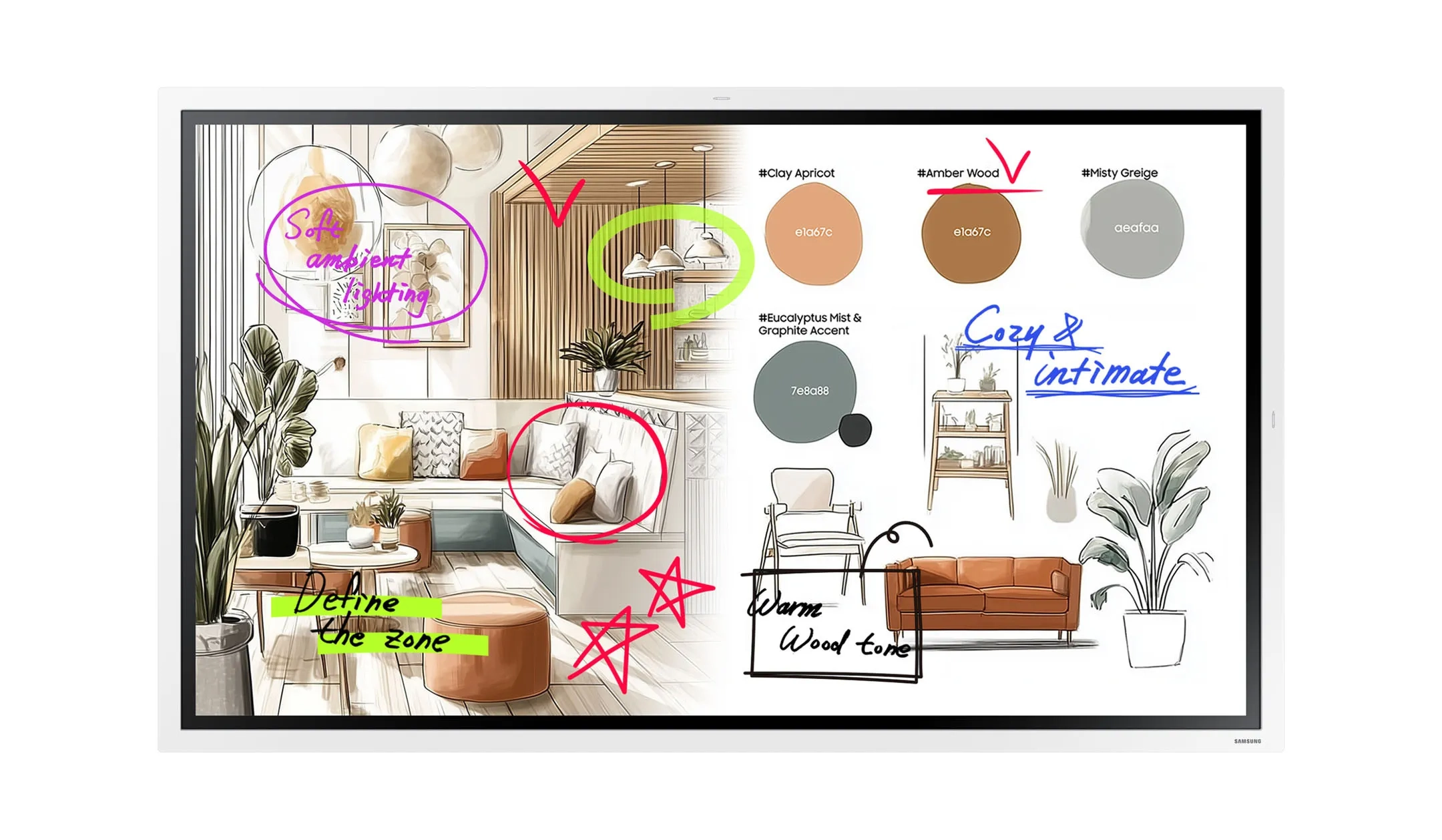 Samsung Flip WM85FX - Interaktives Whiteboard 85 Zoll - Tizen 9, AirPlay 2, SmartView+, OPS-Slot