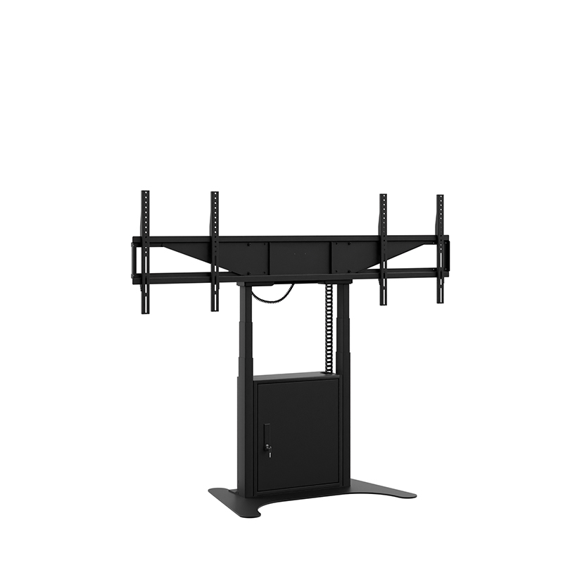 Hagor HP Twin Lift FS-DB 8255 - freistehender motorischer Dual-Display-Lift 2x 46-65" side-by-side - 2x 60 kg - VESA 600x400 - 980 mm Hub - schwarz