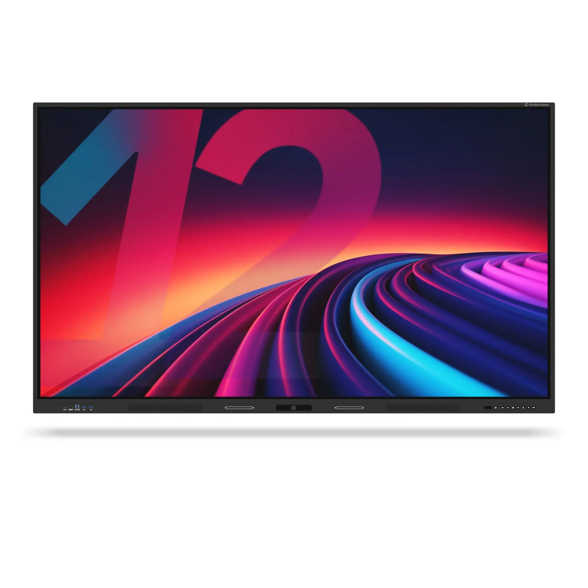 Kindermann TD-1275 - Interaktives Touch-Display 75 Zoll - 4K UHD IPS - 450 cd/m² - Android 14 EDLA - 50-Punkt-Touch (Infrarot) - 60W 2.1-Audio - VESA 800x400
