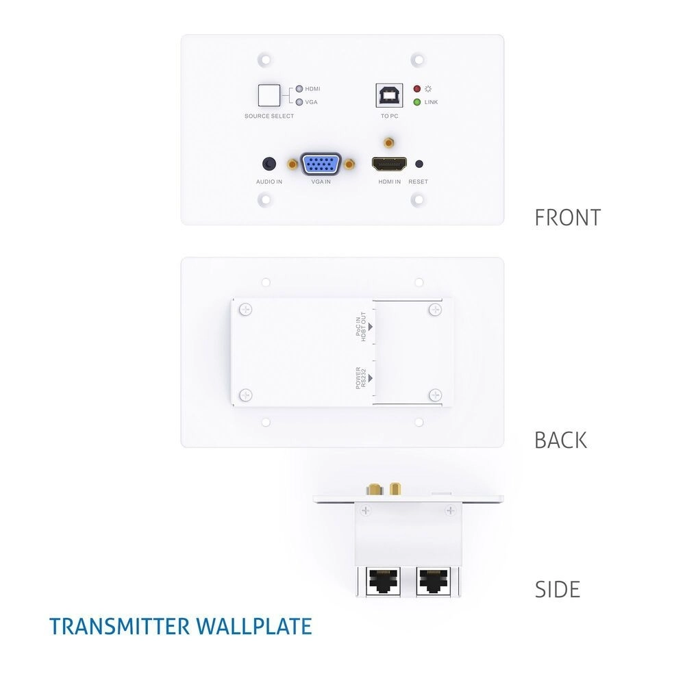 PureTools PT-PK100 - HDBaseT AV-Verteilungssystem Set - Wandanschlussfeld, Receiver, Bedienfeld, 30m, 2x20W