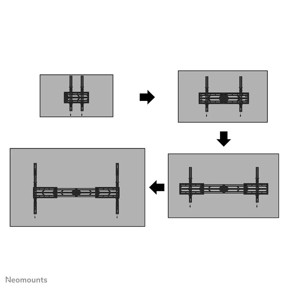 Neomounts WL35S-950BL19 - Schwerlast-Wandhalterung 55-115" - max. 160 kg - VESA 1500x900 - neigbar - abschließbar - schwarz