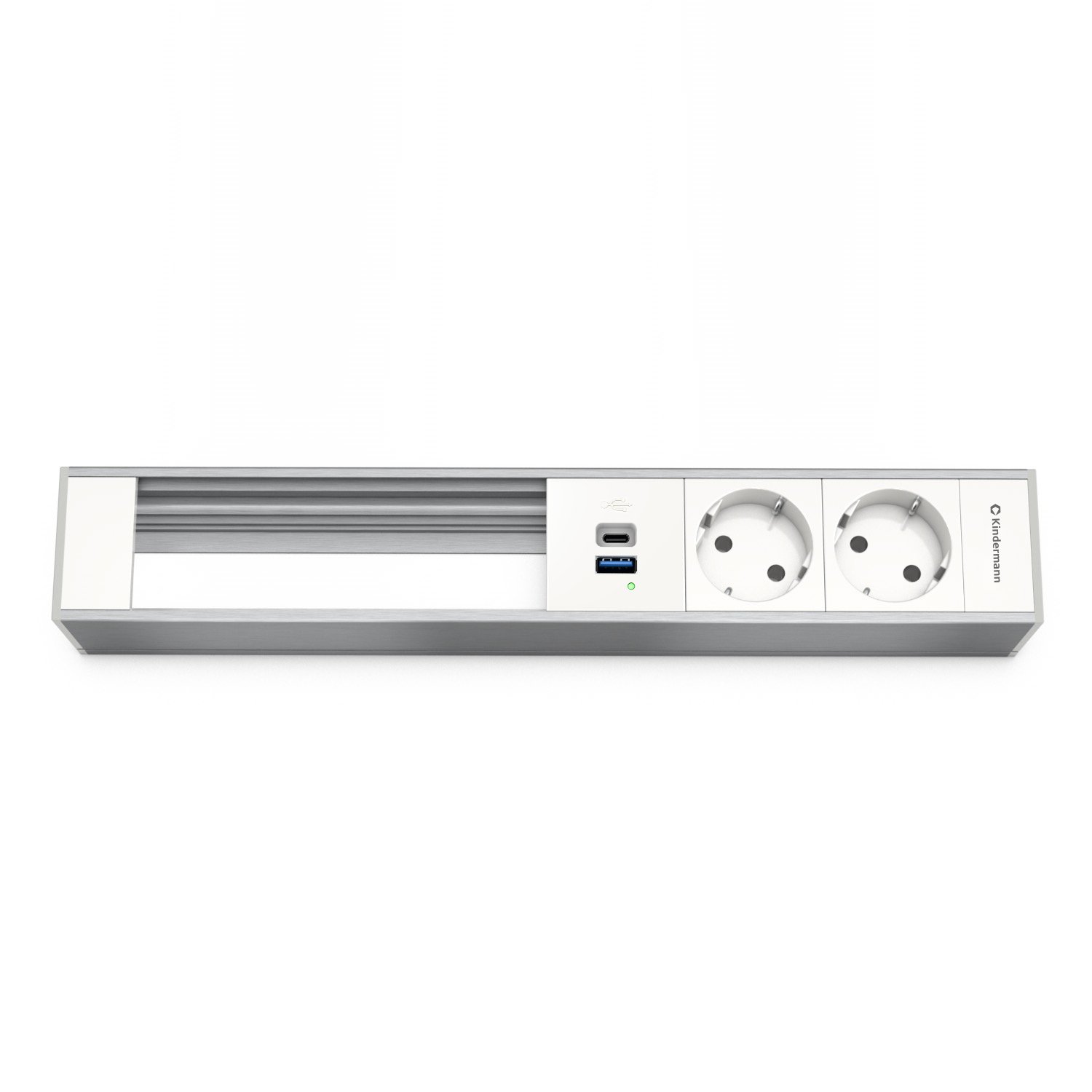 Kindermann CablePort Modulträger 6-fach, 2x Strom + 1x USB-A/C