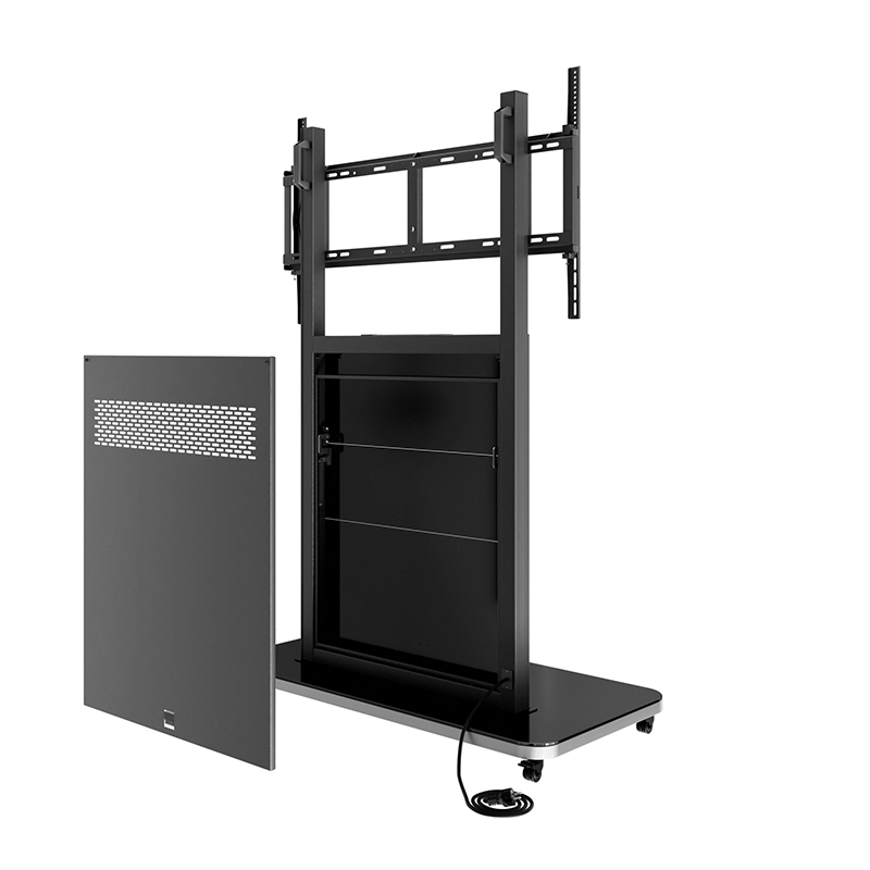 Hagor Pro Tower L Mobiles Standsystem - Display Rollwagen 75-98" - Landscape - neigbar - höhenverstellbar - max. 140 kg - VESA 200x200-900x600 - schwarz