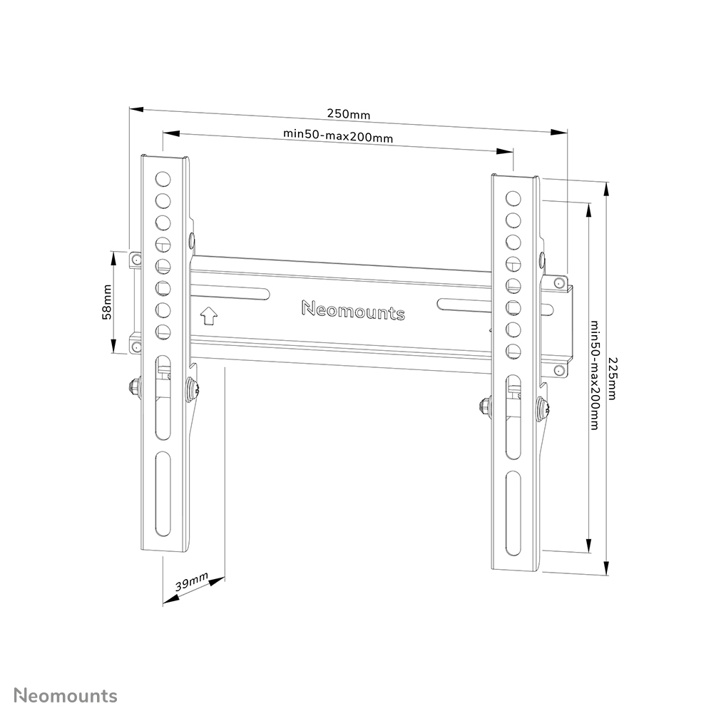 Neomounts WL30-350BL12 - Feste Wandhalterung 24-55" - Abschließbar - VESA bis 200x200 - max. 30 kg