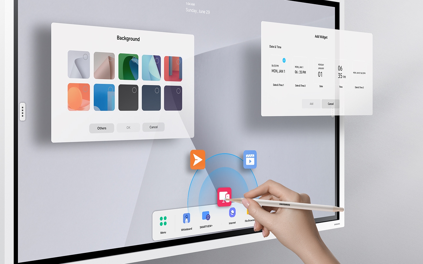 Samsung Flip WM55FX - Interaktives Whiteboard 55 Zoll - Tizen 9, AirPlay 2, SmartView+, drehbar