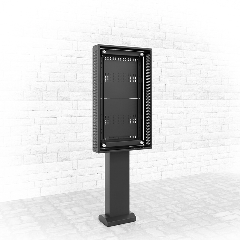 Hagor ScreenOut LG XE4 55" 5877 - Outdoor-Stele für LG 55XE3P-B / 55XE4F - hochwetterfest - Fundamentmontage - Landscape und Portrait - Schwarz