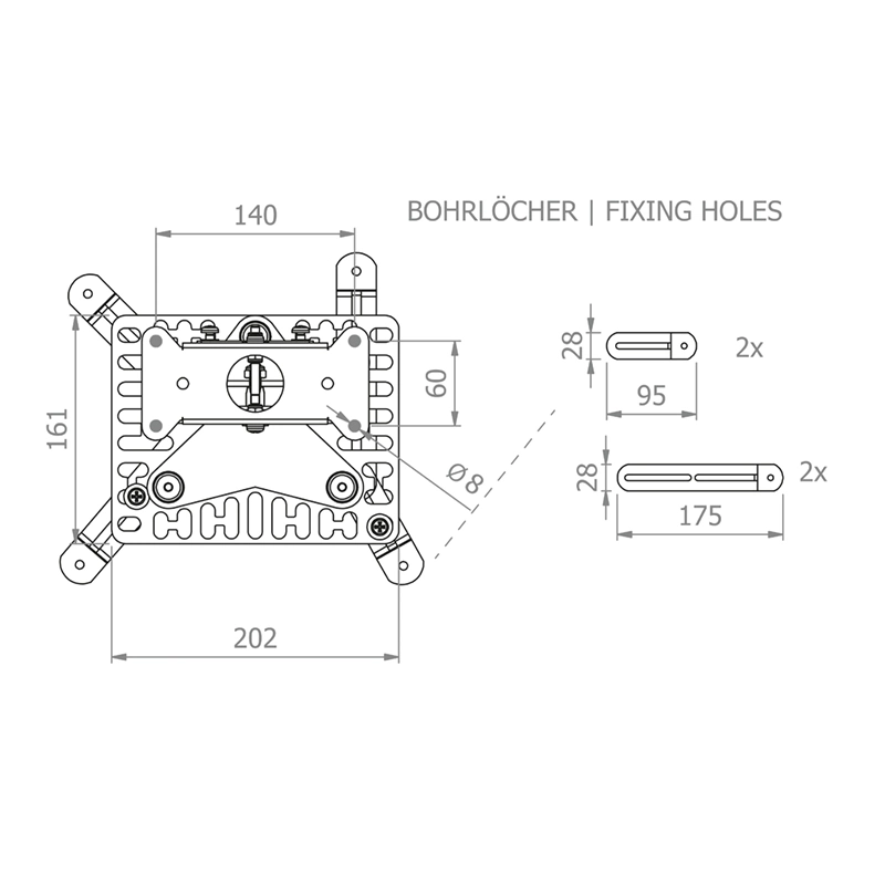 Hagor HA BDH 1200-2000 mm 5808 - Teleskop-Beamerhalterung, 25kg, ±45° Dachschrägen-Gelenk, innenliegende Kabelführung, Weiß