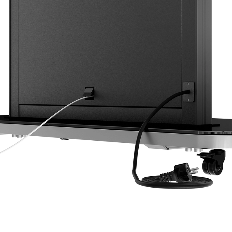 Hagor Pro-Tower L Dual 2878 - Mobiler Rollwagen 2 x 65" - max. 2x 40 kg - VESA 600x400 - Steckdosenleiste - schwarz